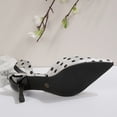 thumbnail image 5 of Women Shoes Slingback Heeled Sandals for Women Wide Width Classic Polka Dot Satin Pointed Closed Toe Thin Stiletto High Heel Adjustable Buckle Dress Pumps Women Shoes Casual Dress Black Heels Summer, 5 of 10