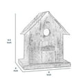thumbnail image 4 of Benzara Corrugated Metal Top Wooden Bird House with Back Door, Brown and Gray, 4 of 4