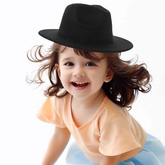 FELTECHELECTR Boys Kids Woolen Dress Hat Black Stylish Design Winter Cap 1 Set