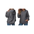 thumbnail image 3 of Women'S Hoodie Sweatshirt Cute Long Sleeve Top Loose Pullover with Pockets Dark Gray M, 3 of 6