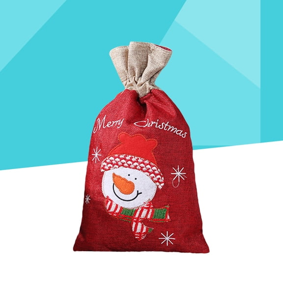 SWETRACE 1PC Santa Claus Drawstring Bag Multi Holds Candies Tote for Christmas