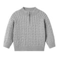 thumbnail image 4 of KAUOD Boys Ribbed Sweater Cropped Zipper Long Sleeve Knit Pullover Sweater Kids Plain Soft Warm High Collar Tops Clothes, 4 of 9