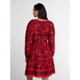thumbnail image 4 of Time and Tru Women's and Women’s Plus Tie Neck Mini Peasant Dress, Sizes XS – 4X, 4 of 6