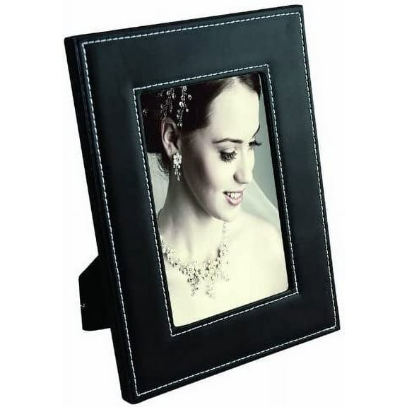5" x 7" Black with White Stitching Easel Picture Frames - Pack of 12