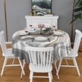 thumbnail image 2 of Gray White Gold Marble Pattern Round Tablecloth 60"x60",Wrinkle Wipeable Table Cloth for Kitchen Dining Room Picnic Patio Party, 2 of 6