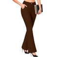 thumbnail image 2 of WGRFFH Womens Yoga Dress Pants Casual Straight Leg Work Slacks Bootcut Stretchy Elastic High Waisted Trousers with Pockets Pull On,Breathable Lightweight,4-Way Stretch,Plus Size Business Clothes Wine, 2 of 5