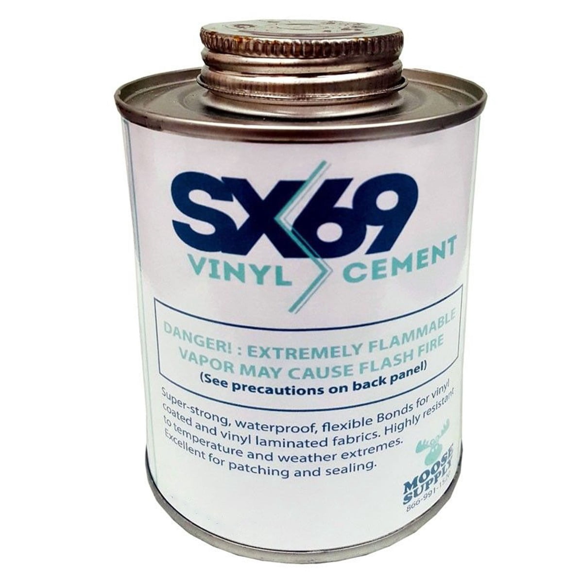 Moose Supply SX69 Vinyl Cement Glue, 16 Oz Waterproof Fast Dry Flexible Adhesive