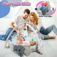 thumbnail image 5 of JoyStone 5-in-1 Elephant Baby Gym Play Mat with 30 Balls, Tummy Time Toys, Sensory Mat for Infants 0-12 Months, 5 of 10