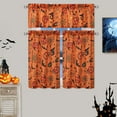 thumbnail image 5 of Halloween Kitchen Valance for Windows Pumpkins/Bats/Spider Printed Decorations for Living Room and Bedroom Orange Cafe Window Valance Curtains, 54 x15 inch, 5 of 9