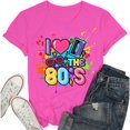 thumbnail image 4 of XIAONU I Love The 80s Letter Print T Shirt for Women Crew Neck Short Sleeve Retro Tee, 4 of 4