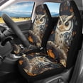 thumbnail image 2 of XYZCANDO Stylish Front Car Seat Covers featuring Autumn Owl Print - Durable Breathable Protector For All Seasons, 2 of 10