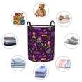 thumbnail image 3 of Lsque Mardi Gra2 pattern Laundry Hamper Basket, Tall Woven Rope Hamper Basket for Clothes, Lightweight Storage Basket, Collapsible Waterproof-Small, 3 of 8