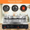 thumbnail image 6 of 2400W Commercial Double Waffle Maker, Non-Stick Stainless Steel Design for Bakeries, Restaurants, and High-Volume Cafes, 6 of 9