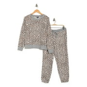 Splendid Womens Long Sleeve Crewneck Top And Jogger Pant 2 Pieces Pajama Set