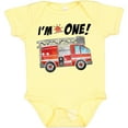 thumbnail image 3 of Inktastic I'm 1 Fire Truck 1st Birthday Boys or Girls Baby Bodysuit, 3 of 5