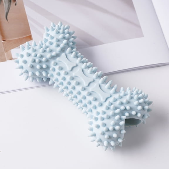 Dog Toys Silicone Bone Durable Chew Toy, Safe Non-Toxic Teething Molar Cleaning Toy for Puppy Small Dogs(Blue Dog Chew Toys)