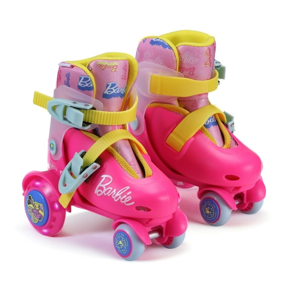Barbie Kids Trainer Skates - Light Up Wheels, ABEC 5 Bearings, Durable PVC Material, Foam Shoe Lining, Perfect for Active Fun and Adventures, US Size