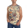 thumbnail image 2 of Lsque Floral With Birds And Fantasy Flowers Print Men's Cotton Blend Sleeveless Muscle Shirts (S-3XL)- Moisture Wicking, Odor Protection, UPF 30+,X-Large, 2 of 8