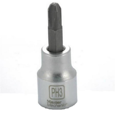 UPC: 0052088057186 | APEX TOOL GROUP-ASIA 123976 Master Mechanic 3/8  Drive #3 Phillips Bit Socket