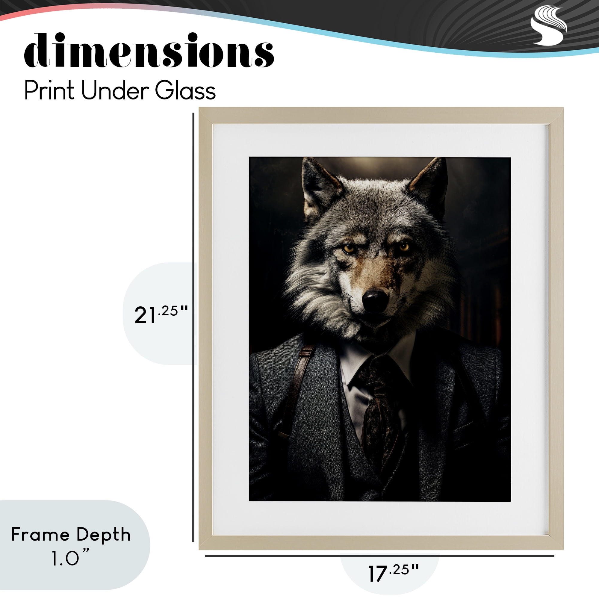 Stupell Industries Trendy Wall Street Wolf Birch Framed Print Under Glass, design by Ray Powers