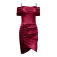 thumbnail image 2 of GDREDA Robe Femme Bordure Européenne et Américaine Printemps Robe Slim à Bretelles Cordon Irrégulier Robe de Soirée 2024 Rouge,m, 2 of 5