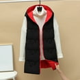 thumbnail image 4 of jtjvou Womens Puffer Vest Sleeveless Hooded Zip Up Jacket Casual Quilted Winter Coat Stand Collar Gilet Jacket with Pockets Black M, 4 of 9