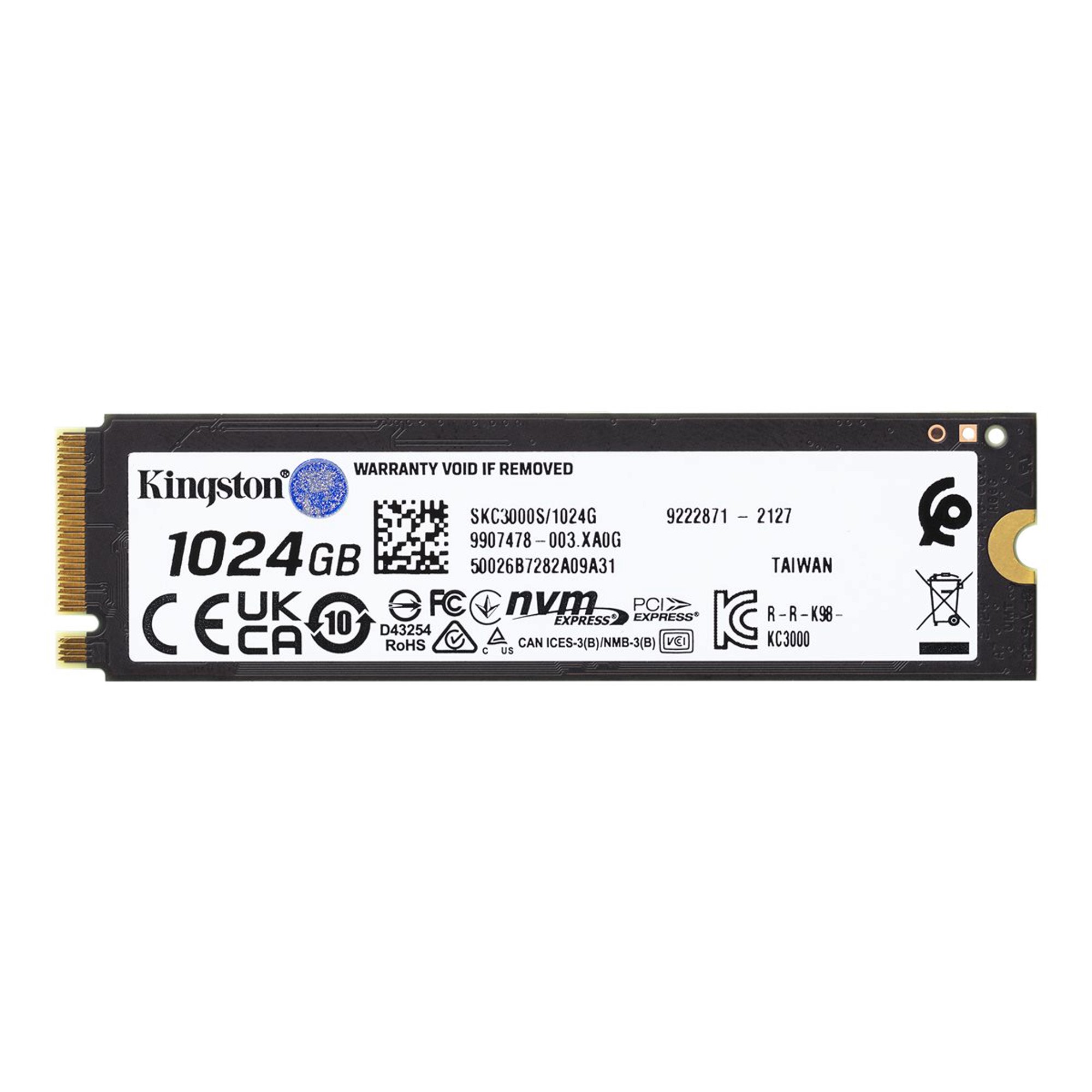 内蔵型SSD Kingston KC3000 1024GB SSD M.2 KC3000 PCIe 4.0 NVMe M.2 SSD High-performance for desktop