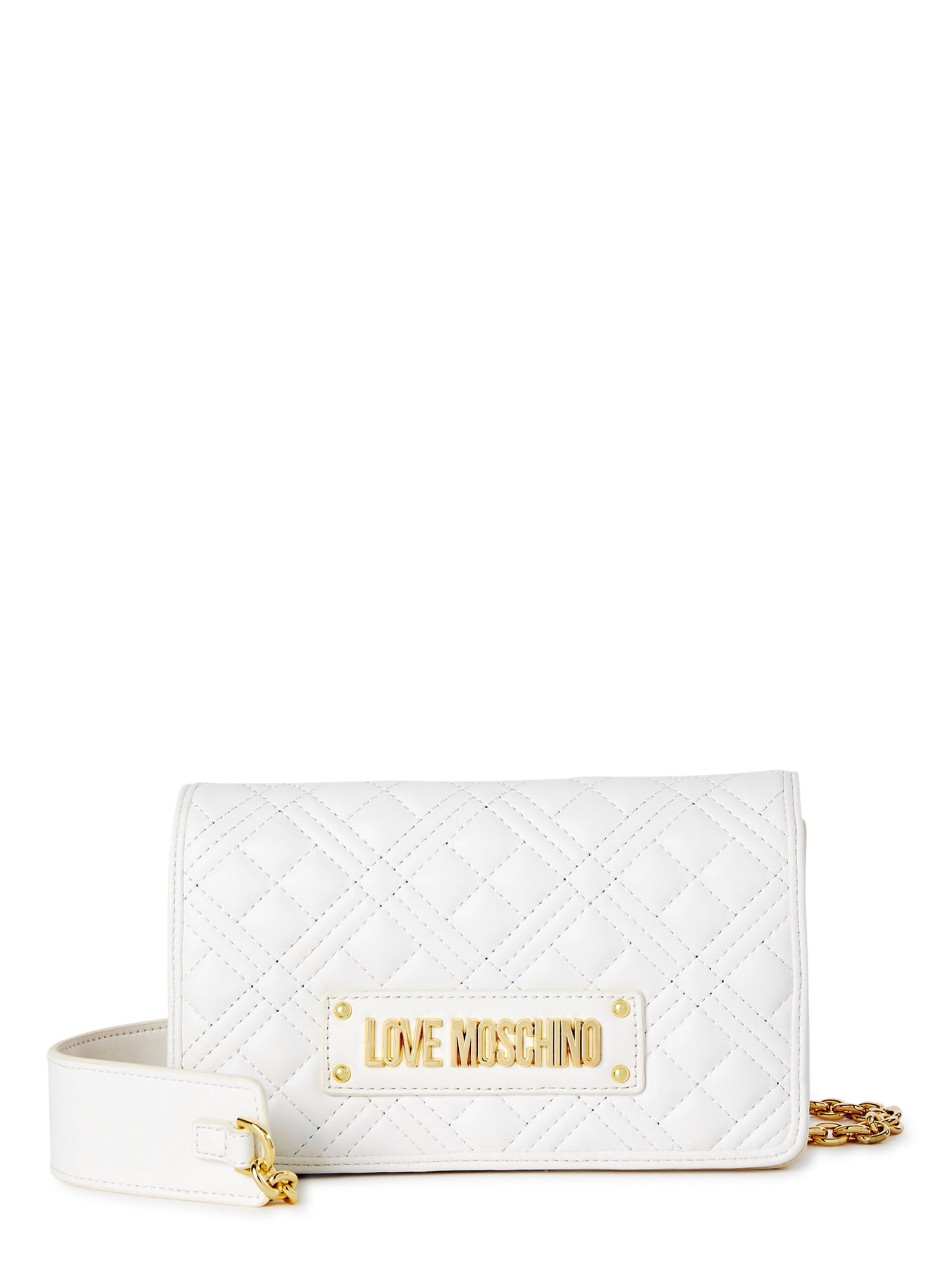 ozon Mus Outlook Love Moschino Women's Quilted White Crossbody Bag - Walmart.com