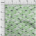 thumbnail image 2 of oneOone Cotton Cambric Green Fabric Sea Shells Ocean Sewing Material Print Fabric By The Yard 42 Inch Wide, 2 of 4