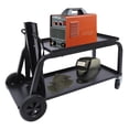 thumbnail image 3 of Welding Cart, 110lbs Capacity, 2-Tier Trolley with Black Spraying Surface, Raised Edge to Prevent Tool Fall, Large Rear Wheel for Gas Bottle Support, Mobile &&nbsp; Design for Workshops, 3 of 6