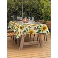 thumbnail image 3 of Outdoor Tablecloth with Umbrella Hole for Patio/Picnic/Party/Camping, Sunflowers Waterproof Table Cloth Rectangle Table Cover Washable, Beige Botanical Yellow Florals Butterfly (60"x 84"), 3 of 8
