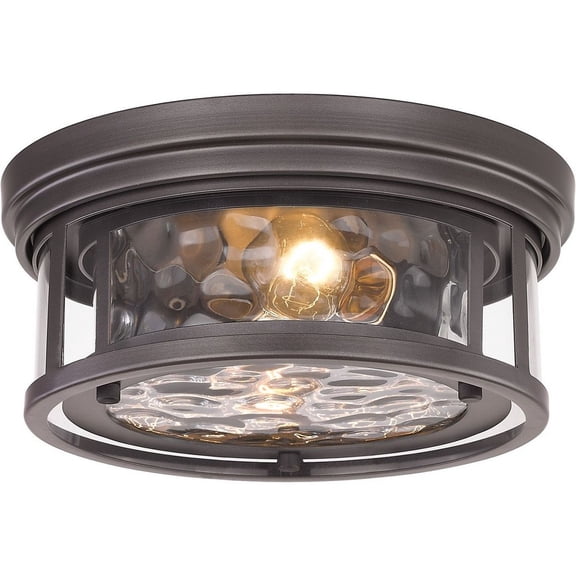 493F2-BRZ-Z-Lite-Clarion - 2 Light Flush Mount In Transitional Style-5 Inches Tall and 12 Inches Wide-Bronze Finish