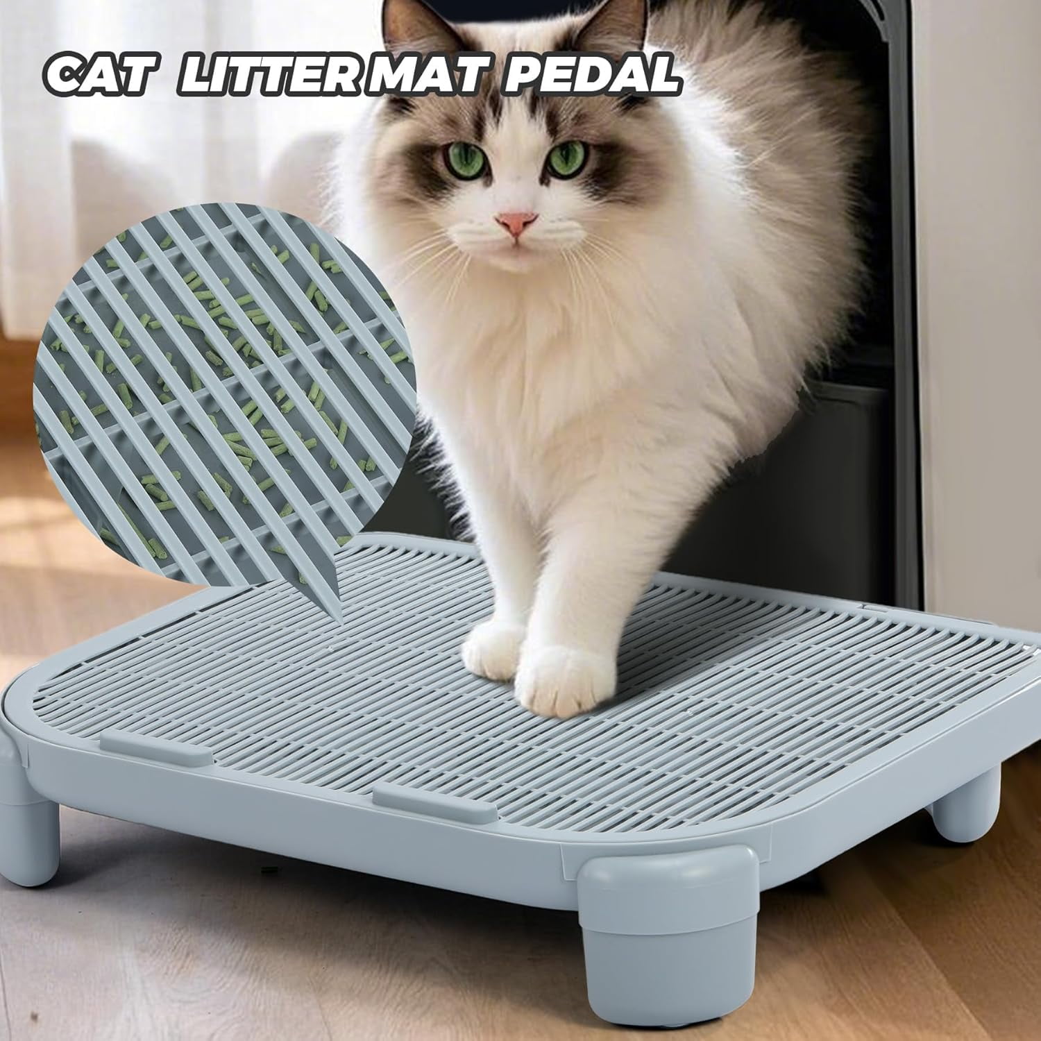 BALAPET Double Layered Self-Cleaning Cat Box Ramp With Filter Functi