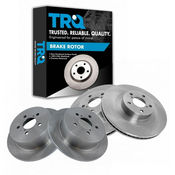 TRQ Front and Rear Brake Rotors Set Fits Select 2006-2009 Subaru Legacy 2005-2009 Outback