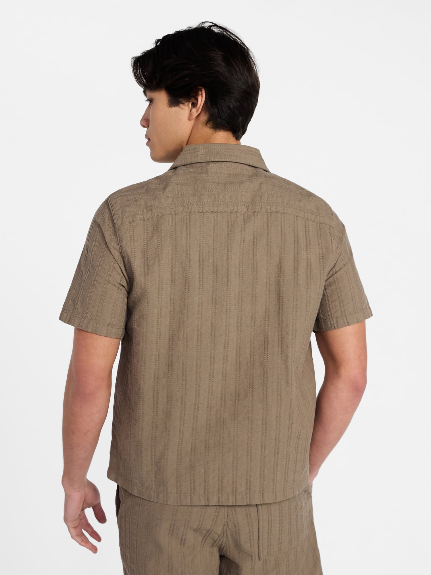 No Boundaries Poolside Dobby Shirt with Short Sleeves, Men's XS-4XLT