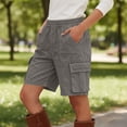 thumbnail image 6 of Tqcoqu Women's Casual Denim Cargo Hiking Shorts,Elastic Waist Knee Length with Multi Pockets,Gray Women's S-XXL, 6 of 9