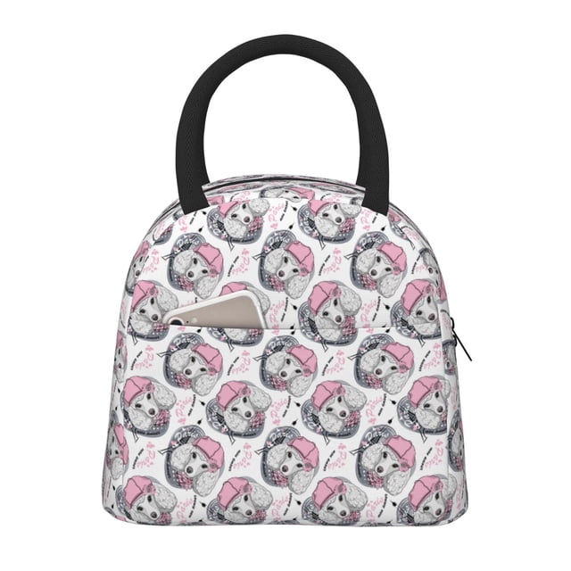 Easygdp Poodle Dog Bolsa de Almuerzo Insulada Grande, Forro de Aluminio, Diseño Espacioso, a Prueba de Fugas, Ideal para Trabajo, Picnics, Viajes y Actividades al Aire Libre