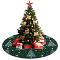 thumbnail image 3 of Christmas Tree Skirt,Dark Green Christmas Tree Pattern Christmas Tree Decor with Red Ribbon Ties,Round Shape,Christmas Decorations for Home 48"x48", 3 of 7