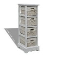 thumbnail image 4 of vidaXL Wooden Storage Rack 3/4/5 Weaving Baskets Drawer Cabinet White/Brown, 4 of 26