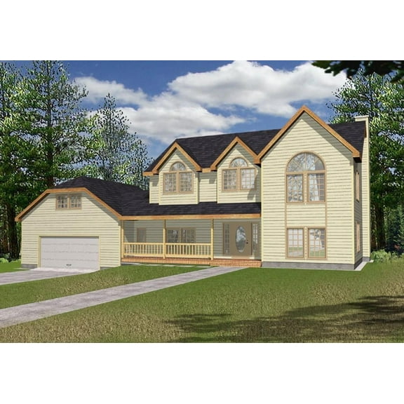 001-2003: Country Craftsman 4 Bed, 3 Bath Luxury Home Plan, 2455 Sq Ft: Full Blueprints with License to Build by Home Plan Marketplace - Lesuto