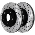 thumbnail image 4 of AutoShack Front and Rear Drilled and Slotted Brake Kit Rotors Black and Ceramic Pads Set of 4 Replacement for 2007 2008 2009 2010 2011 2012 Acura RDX 2.3L AWD SCD536PR41374, 4 of 4