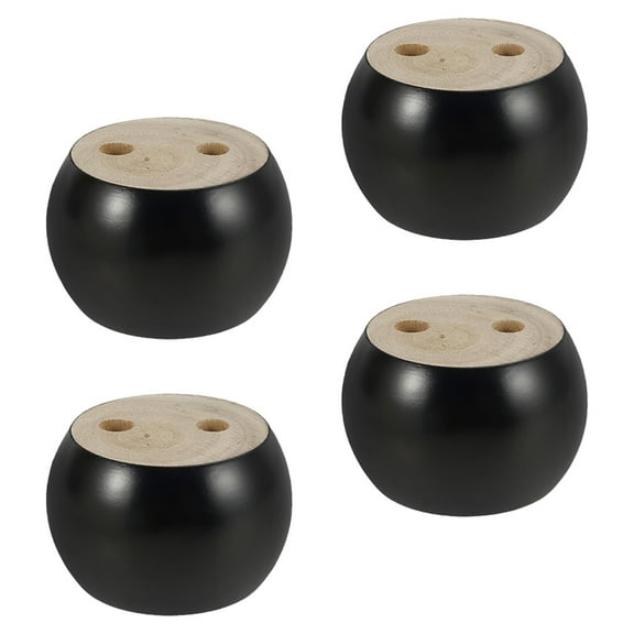 unbranded 4 Pcs Car Solid Wood Sofa Legs Furniture Leg Storage 8x8cm Black