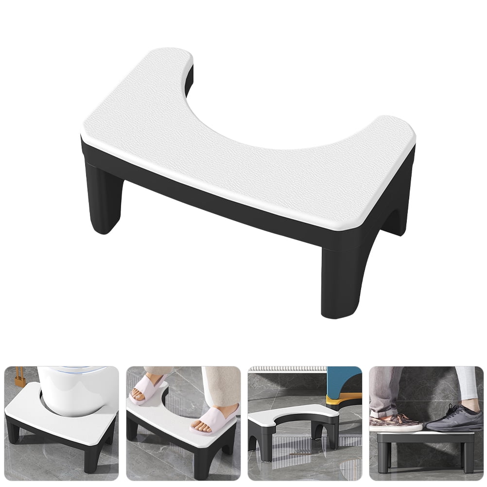 StrongPal Wooden One Step Stool, Non-Slip Short Stool For Adults