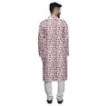 thumbnail image 3 of Atasi Button Down Asymmetrical Kurta For Men Printed Mandarin Long Sleeve Shirt, 3 of 5