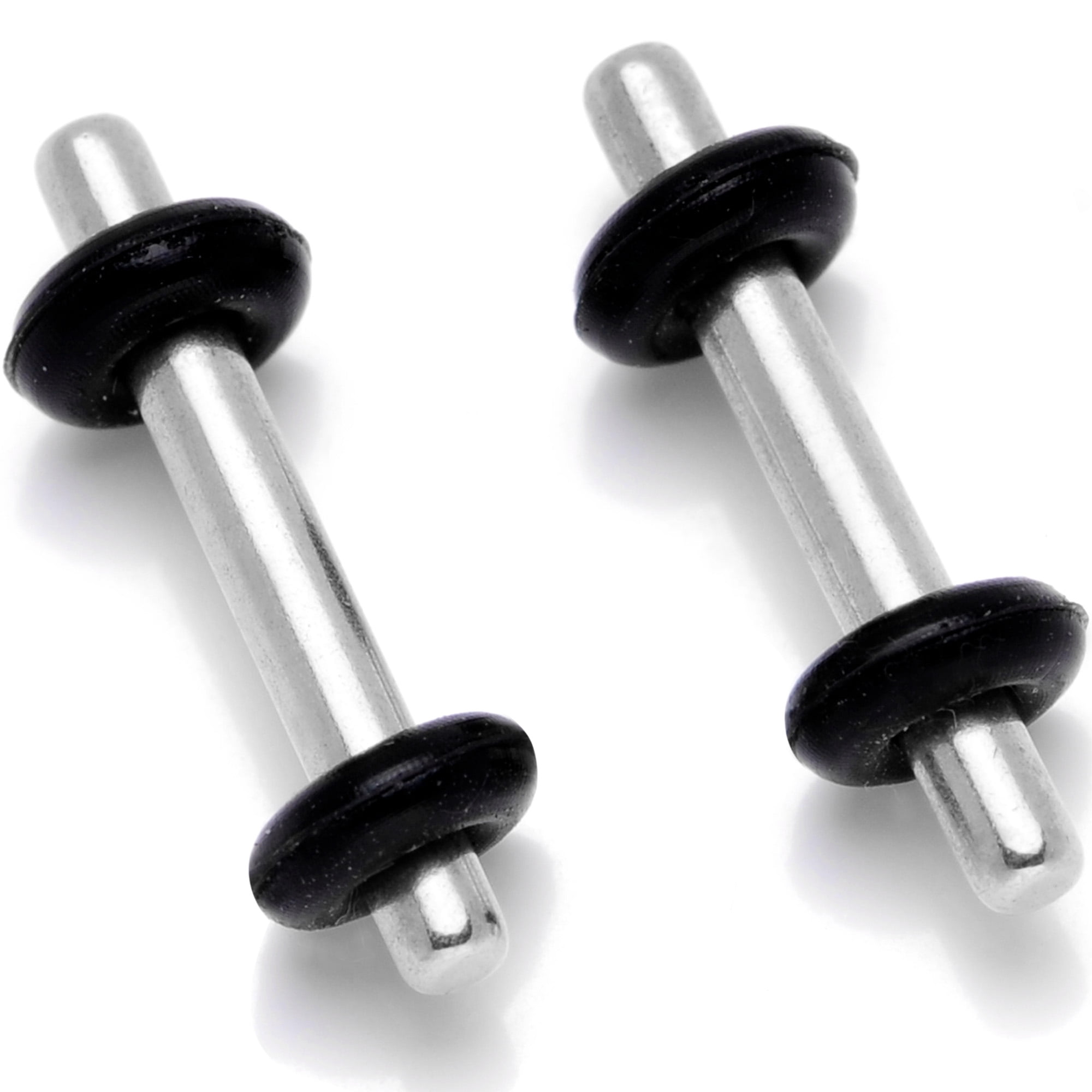 Body Candy Unisex 2pc 316l Stainless Steel 1 2mm Micro Straight Ear Plug Gauges Set Of 2 14 Gauge Walmart Com