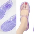 thumbnail image 2 of Women Hollow Closed Toe Sandals Wedge Sandals Clear PVC Slip on Beach Sandals, 2 of 15
