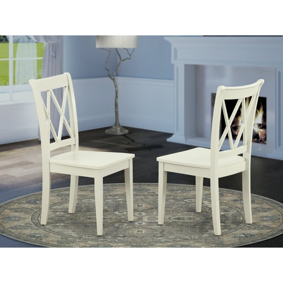 CLC-LWH-W Clarksville Double X-back chairs in Linen White finish - Set of 2