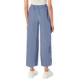 thumbnail image 3 of WTOBBY Women's Polka Dot Summer Wide Leg Pants - Stretchy Waist Beach Trousers with Pockets & Airy Design for Poolside Lounging,Royal Blue XL, 3 of 4