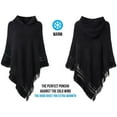 thumbnail image 3 of Ladies' Hooded Cape with Fringed Hem, Crochet Poncho Knitting Patterns for Women, 3 of 6