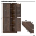 thumbnail image 2 of ANPOO 68" Tall Corner Storage Cabinet with 6 Side Door Shelves and Adjustable Shelves, 5 Tier Farmhouse Pantry Cabinet for Bathroom, Living Room, Kitchen,Brown, 2 of 4